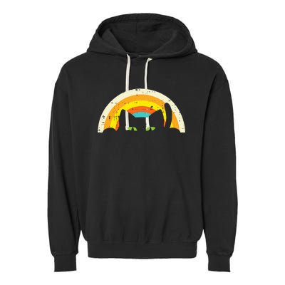 Peeping Black Cat Rainbow Vintage Halloween Garment-Dyed Fleece Hoodie