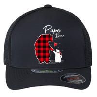 Papa Bear Christmas Pajama Red Plaid Buffalo Family Flexfit Unipanel Trucker Cap