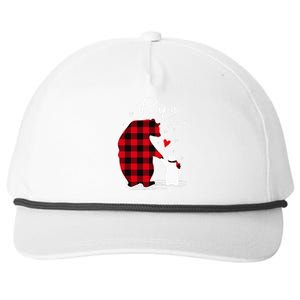 Papa Bear Christmas Pajama Red Plaid Buffalo Family Snapback Five-Panel Rope Hat