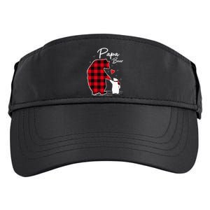 Papa Bear Christmas Pajama Red Plaid Buffalo Family Adult Drive Performance Visor