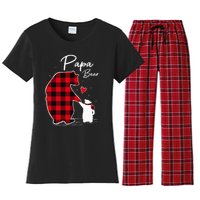 Papa Bear Christmas Pajama Red Plaid Buffalo Family Women's Flannel Pajama Set