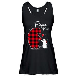 Papa Bear Christmas Pajama Red Plaid Buffalo Family Ladies Essential Flowy Tank