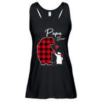 Papa Bear Christmas Pajama Red Plaid Buffalo Family Ladies Essential Flowy Tank