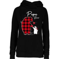 Papa Bear Christmas Pajama Red Plaid Buffalo Family Womens Funnel Neck Pullover Hood