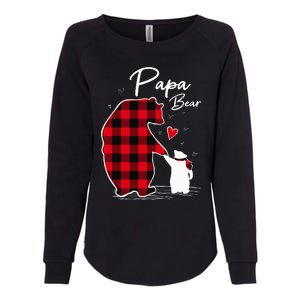 Papa Bear Christmas Pajama Red Plaid Buffalo Family Womens California Wash Sweatshirt