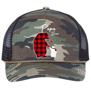 Papa Bear Christmas Pajama Red Plaid Buffalo Family Retro Rope Trucker Hat Cap