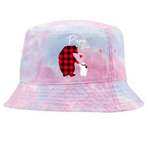 Papa Bear Christmas Pajama Red Plaid Buffalo Family Tie-Dyed Bucket Hat