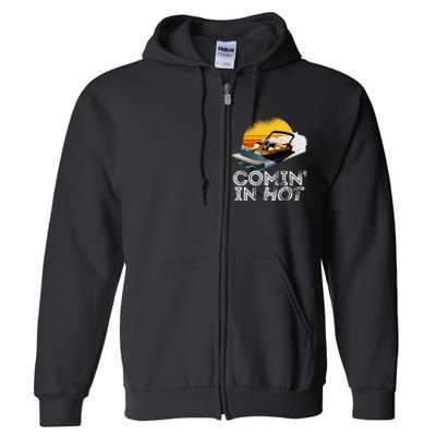 Pontoon Boat Comin In Hot Funny Boating Lake For Dad Full Zip Hoodie