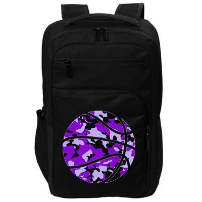 Purple Basketball Camo Purple Camouflage Basketball Impact Tech Backpack