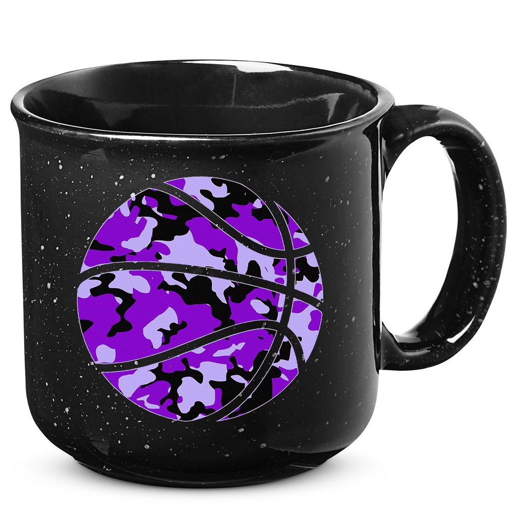 Purple Basketball Camo Purple Camouflage Basketball 15oz Campfire Ceramic Mug