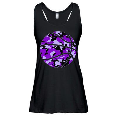 Purple Basketball Camo Purple Camouflage Basketball Ladies Essential Flowy Tank