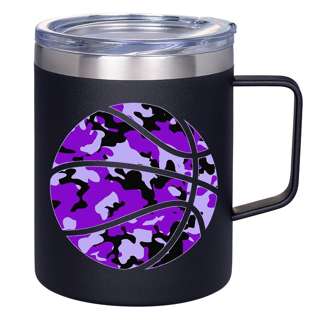 Purple Basketball Camo Purple Camouflage Basketball 12oz Stainless Steel Coffee Mug