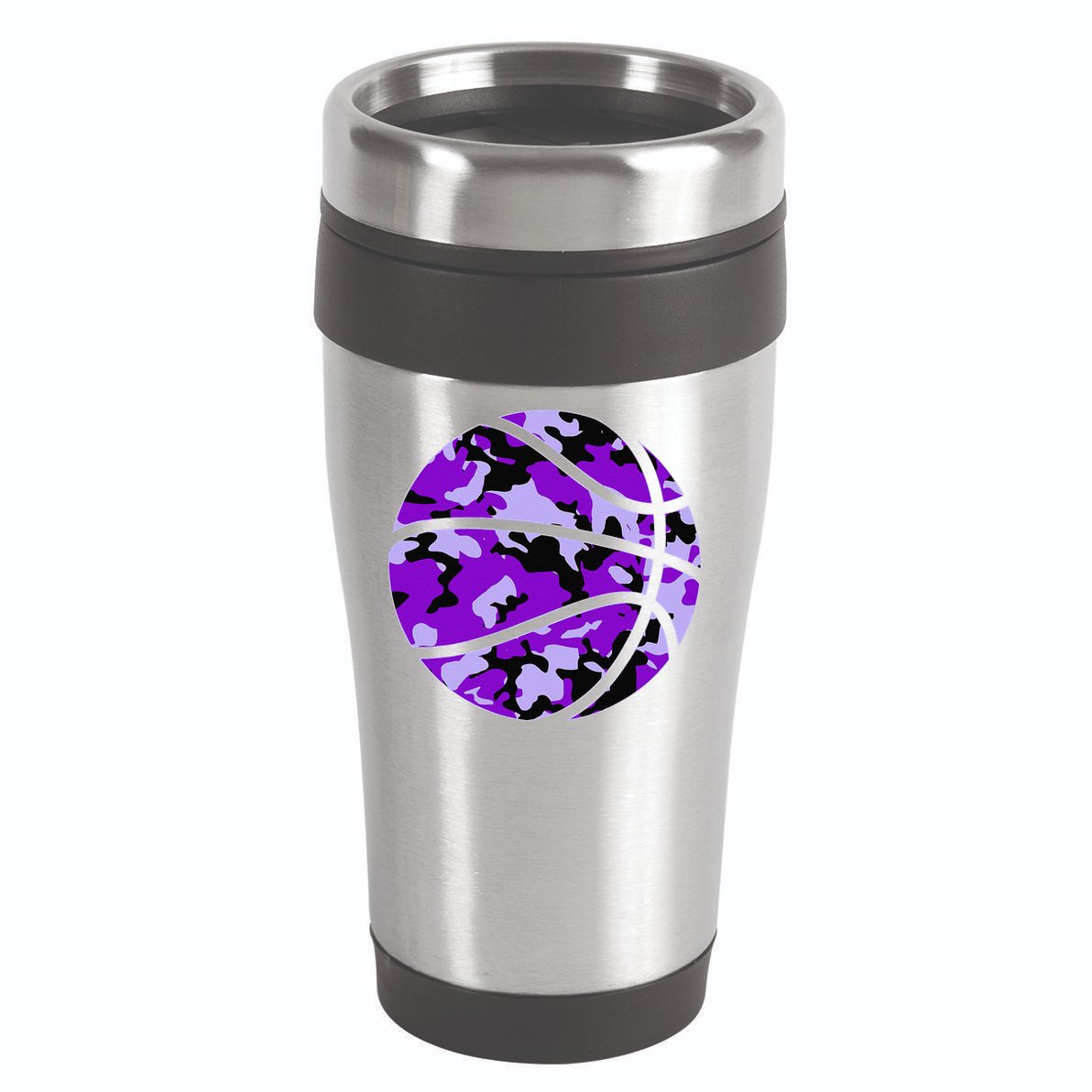 Purple Basketball Camo Purple Camouflage Basketball 16oz Travel Tumbler