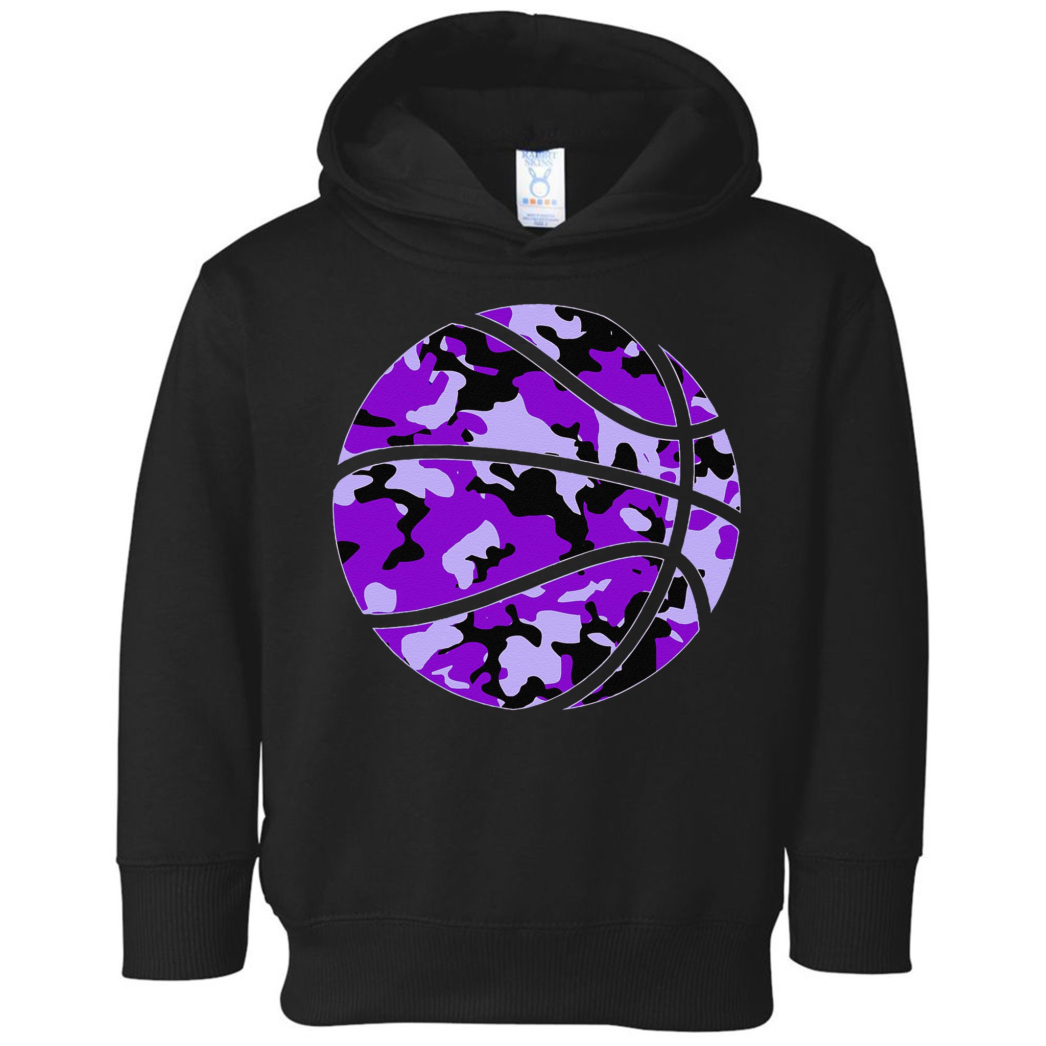 Purple Basketball Camo Purple Camouflage Basketball Toddler Hoodie