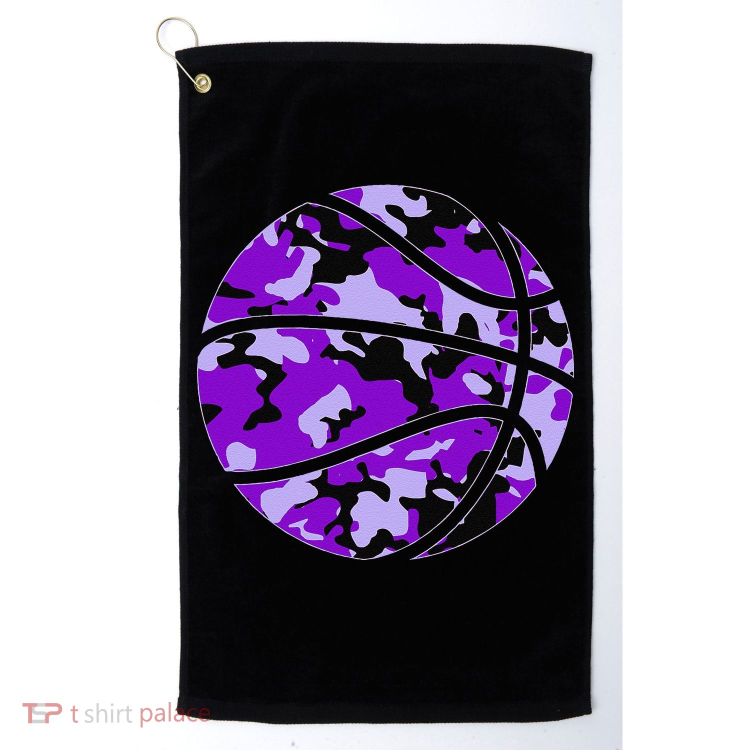 Purple Basketball Camo Purple Camouflage Basketball Golf Towel