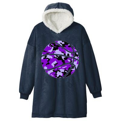 Purple Basketball Camo Purple Camouflage Basketball Hooded Wearable Blanket