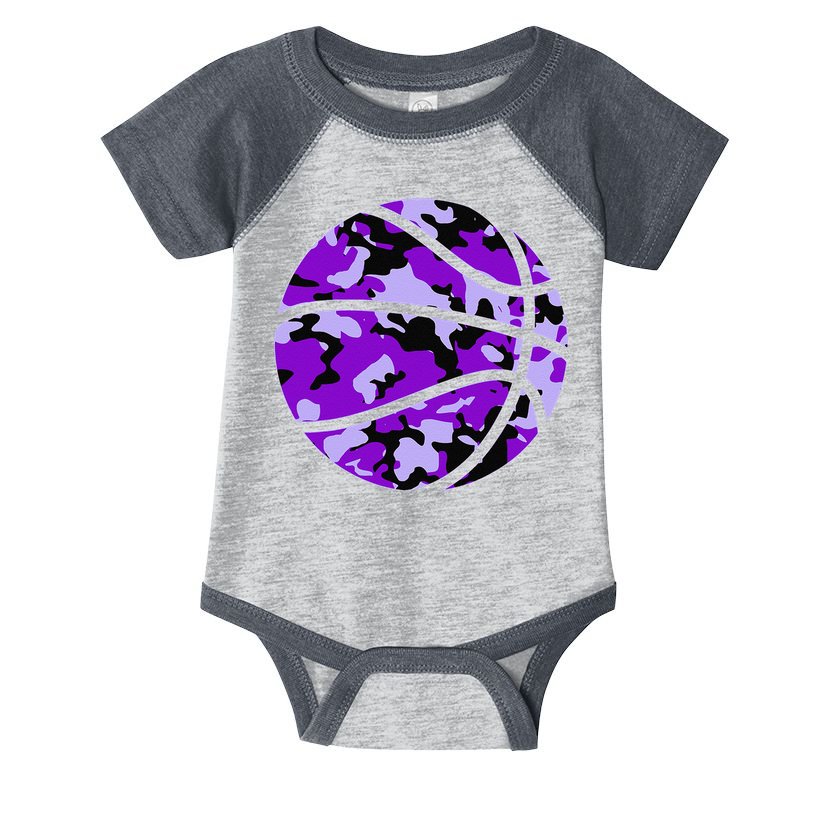 Purple Basketball Camo Purple Camouflage Basketball Infant Baby Jersey Bodysuit