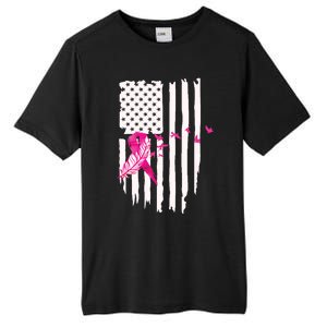 Patriot Breast Cancer Awareness Ribbon With Doves And Feather Gift Tall Fusion ChromaSoft Performance T-Shirt