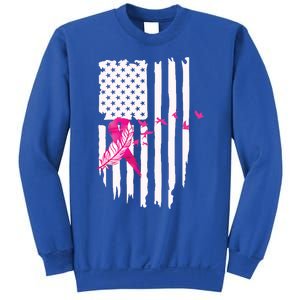 Patriot Breast Cancer Awareness Ribbon With Doves And Feather Gift Sweatshirt