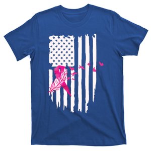 Patriot Breast Cancer Awareness Ribbon With Doves And Feather Gift T-Shirt