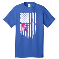 Patriot Breast Cancer Awareness Ribbon With Doves And Feather Gift Tall T-Shirt