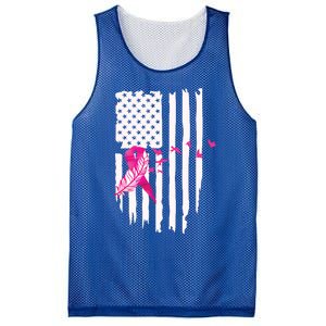 Patriot Breast Cancer Awareness Ribbon With Doves And Feather Gift Mesh Reversible Basketball Jersey Tank