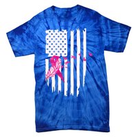 Patriot Breast Cancer Awareness Ribbon With Doves And Feather Gift Tie-Dye T-Shirt