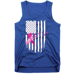 Patriot Breast Cancer Awareness Ribbon With Doves And Feather Gift Tank Top