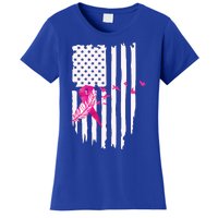 Patriot Breast Cancer Awareness Ribbon With Doves And Feather Gift Women's T-Shirt