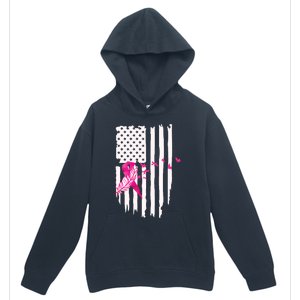 Patriot Breast Cancer Awareness Ribbon With Doves And Feather Gift Urban Pullover Hoodie