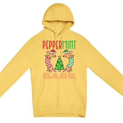 Peppermint Bark Christmas Doxie Dachshund Dog Pun Xmas Cute Gift Premium Pullover Hoodie