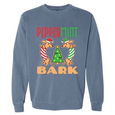 Peppermint Bark Christmas Doxie Dachshund Dog Pun Xmas Cute Gift Garment-Dyed Sweatshirt