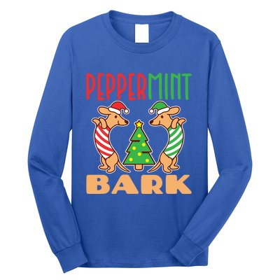 Peppermint Bark Christmas Doxie Dachshund Dog Pun Xmas Cute Gift Long Sleeve Shirt