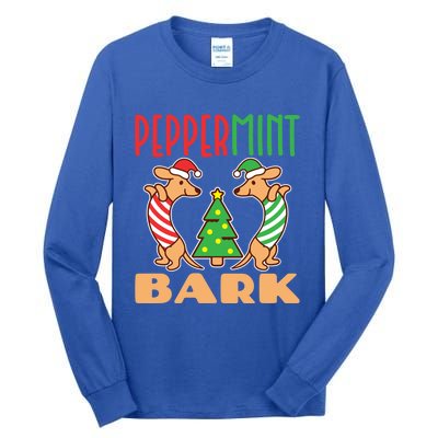 Peppermint Bark Christmas Doxie Dachshund Dog Pun Xmas Cute Gift Tall Long Sleeve T-Shirt