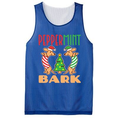 Peppermint Bark Christmas Doxie Dachshund Dog Pun Xmas Cute Gift Mesh Reversible Basketball Jersey Tank