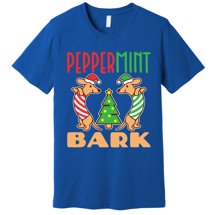 Peppermint Bark Christmas Doxie Dachshund Dog Pun Xmas Cute Gift Premium T-Shirt