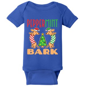 Peppermint Bark Christmas Doxie Dachshund Dog Pun Xmas Cute Gift Baby Bodysuit