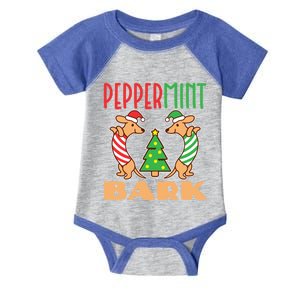 Peppermint Bark Christmas Doxie Dachshund Dog Pun Xmas Cute Gift Infant Baby Jersey Bodysuit