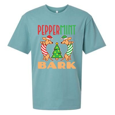 Peppermint Bark Christmas Doxie Dachshund Dog Pun Xmas Cute Gift Sueded Cloud Jersey T-Shirt