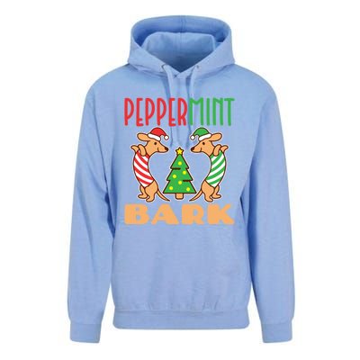 Peppermint Bark Christmas Doxie Dachshund Dog Pun Xmas Cute Gift Unisex Surf Hoodie