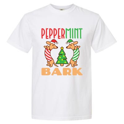 Peppermint Bark Christmas Doxie Dachshund Dog Pun Xmas Cute Gift Garment-Dyed Heavyweight T-Shirt