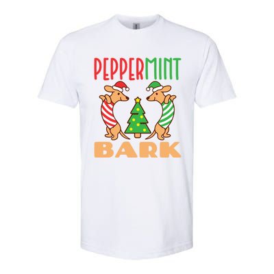 Peppermint Bark Christmas Doxie Dachshund Dog Pun Xmas Cute Gift Softstyle® CVC T-Shirt