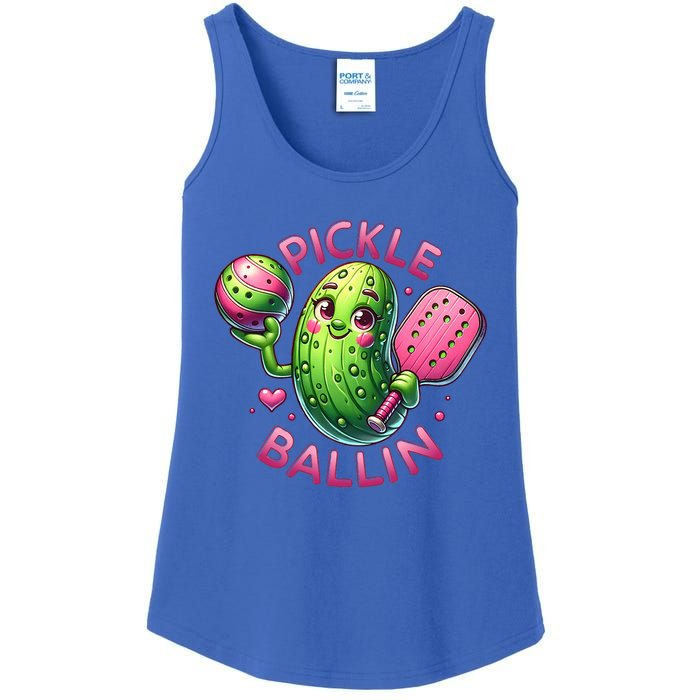 Pickle Ballin Cute Pickleball Pickleball Lovers Ladies Essential Tank