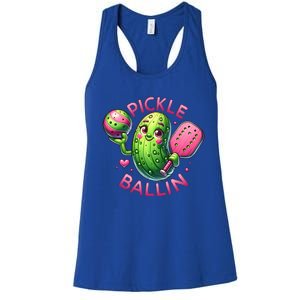 Pickle Ballin Cute Pickleball Pickleball Lovers Women's Racerback Tank