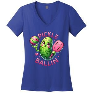 Pickle Ballin Cute Pickleball Pickleball Lovers Women's V-Neck T-Shirt