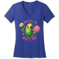 Pickle Ballin Cute Pickleball Pickleball Lovers Women's V-Neck T-Shirt