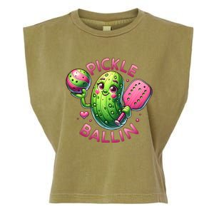 Pickle Ballin Cute Pickleball Pickleball Lovers Garment-Dyed Women's Muscle Tee