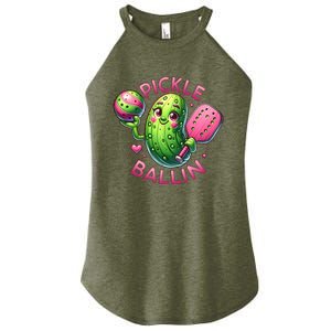 Pickle Ballin Cute Pickleball Pickleball Lovers Women's Perfect Tri Rocker Tank