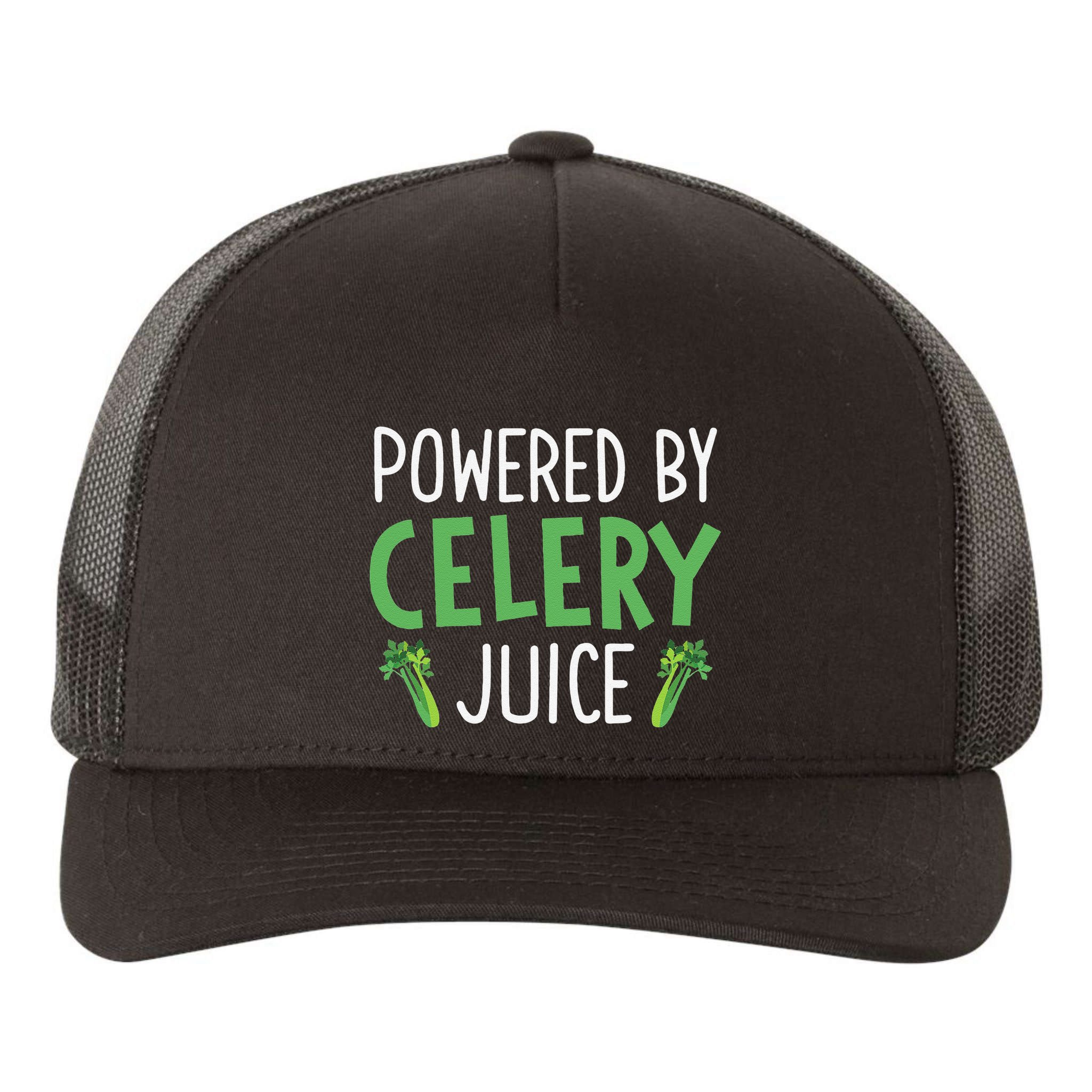 Powered By Celery Juice Yupoong Adult 5-Panel Trucker Hat