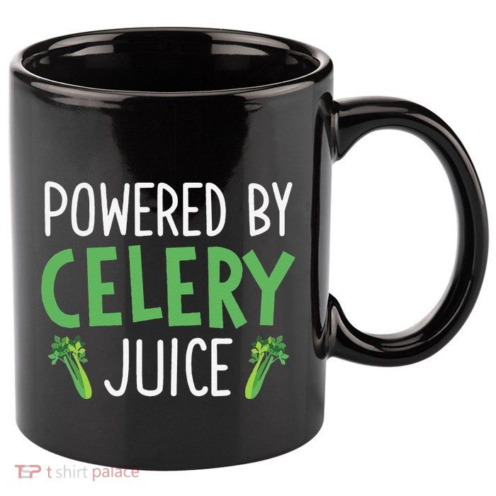 Powered By Celery Juice 11oz C Handle Ceramic Mug